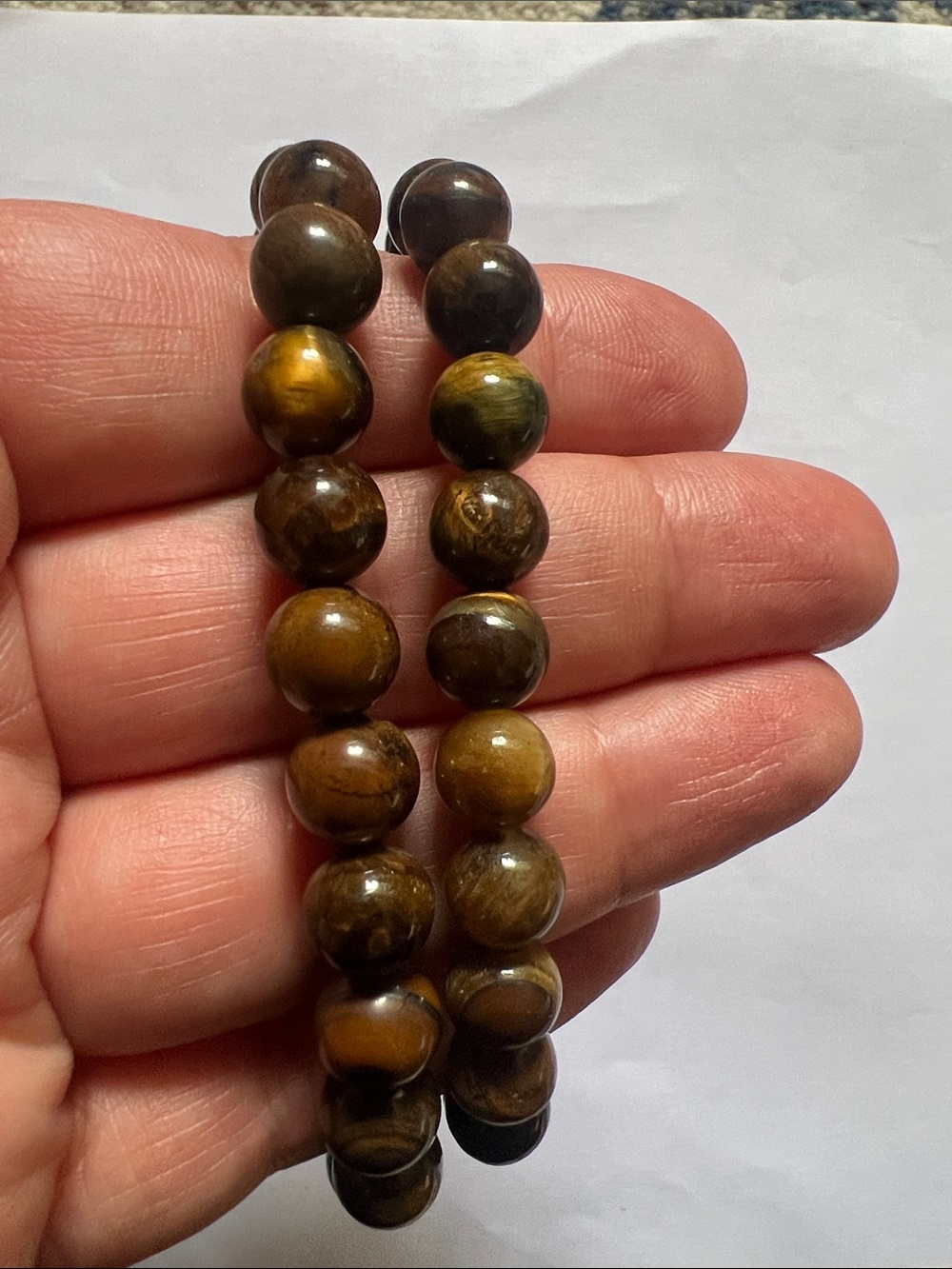 Tiger Eye Bead Stretch Bracelet - Brown
